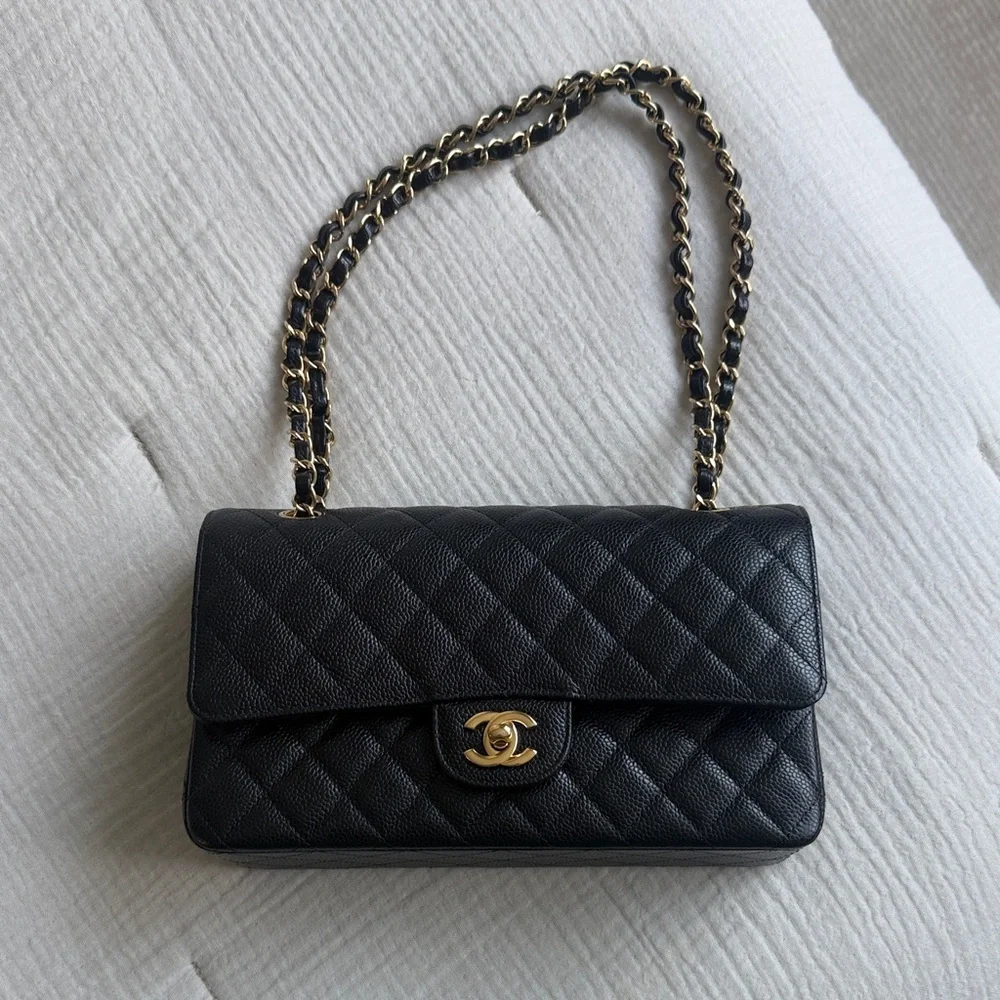 Chanel Classic Double Flap Medium Black Quilted Shoulder Bag with Gold Hardware - Picture 3 of 13
